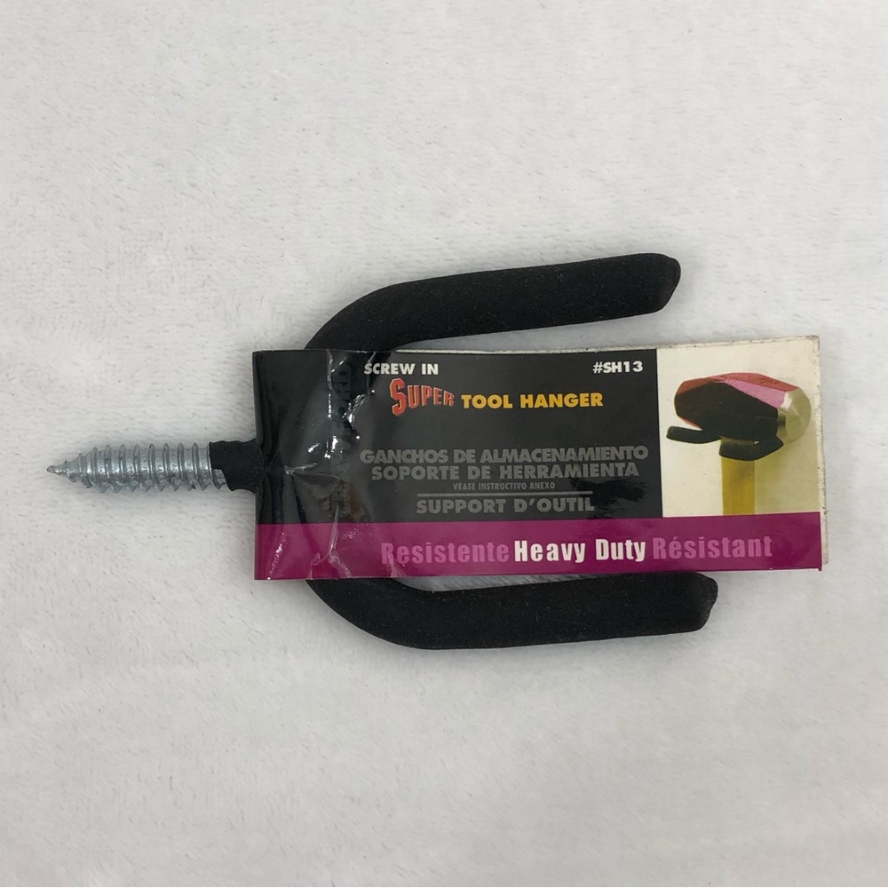 Crawford SH13-25 Rubber Coated Screw In Super Tool Hanger U Shape Storage Hook.